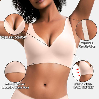 Experience Unmatched Comfort with VRcomfy Deep V Seamless Wireless Bras - Perfect Everyday Bralettes for All Seasons