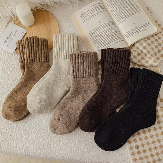Women'S Solid Mid-Calf Socks, Casual Soft Comfy Warm Socks for Fall & Winter, Women'S Socks for Daily Wear Everyday