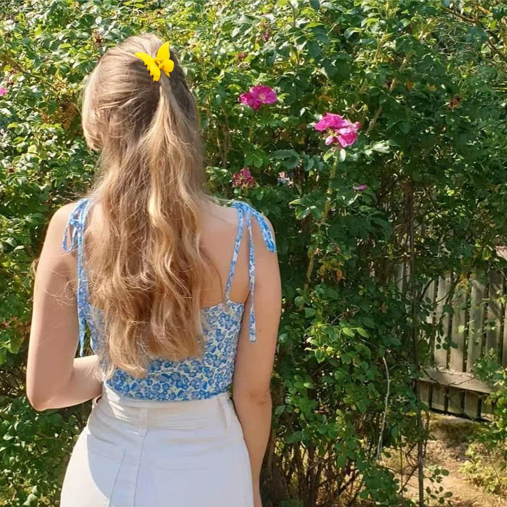 Charming Butterfly Hair Clips - Set of 4 Stylish Non-Slip Clamps for Women and Girls in Vibrant Colors