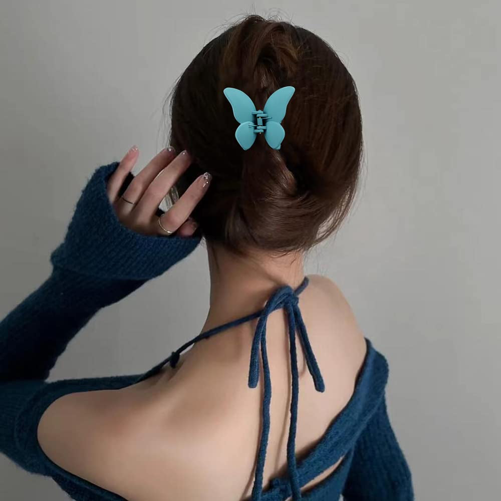 Charming Butterfly Hair Clips - Set of 4 Stylish Non-Slip Clamps for Women and Girls in Vibrant Colors